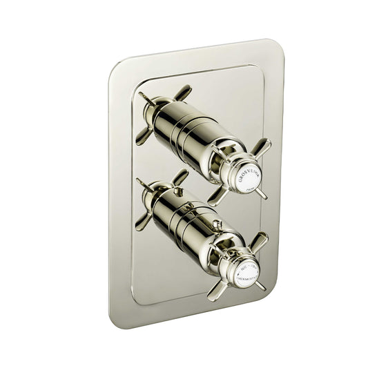 2 Outlet Concealed Thermostatic Shower Valve - Nickel Finish -Tapron 1000