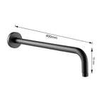wall mounted black shower arm 400mm