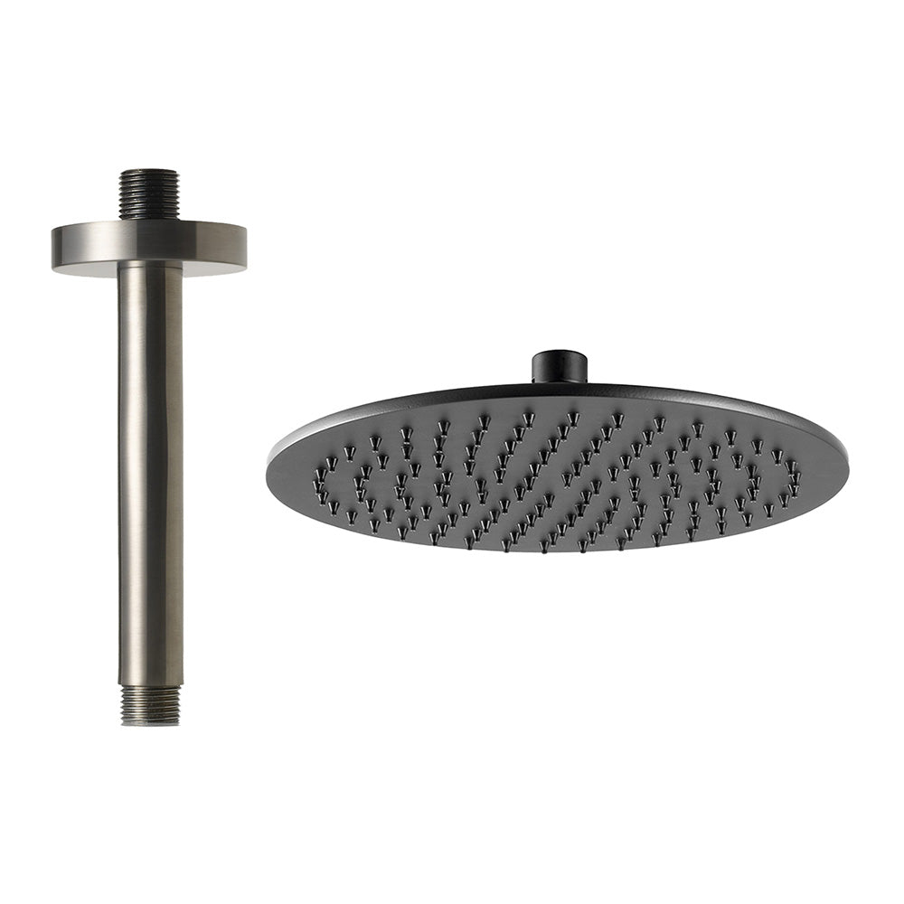 Round shower head with ceiling shower arm  Main image