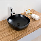 matt black countertop basin