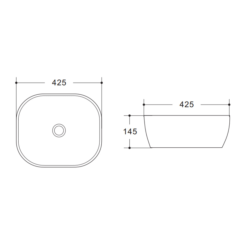 square counter top basin