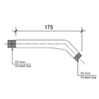 Wall Mounted Shower Head Arm Technical Drawing