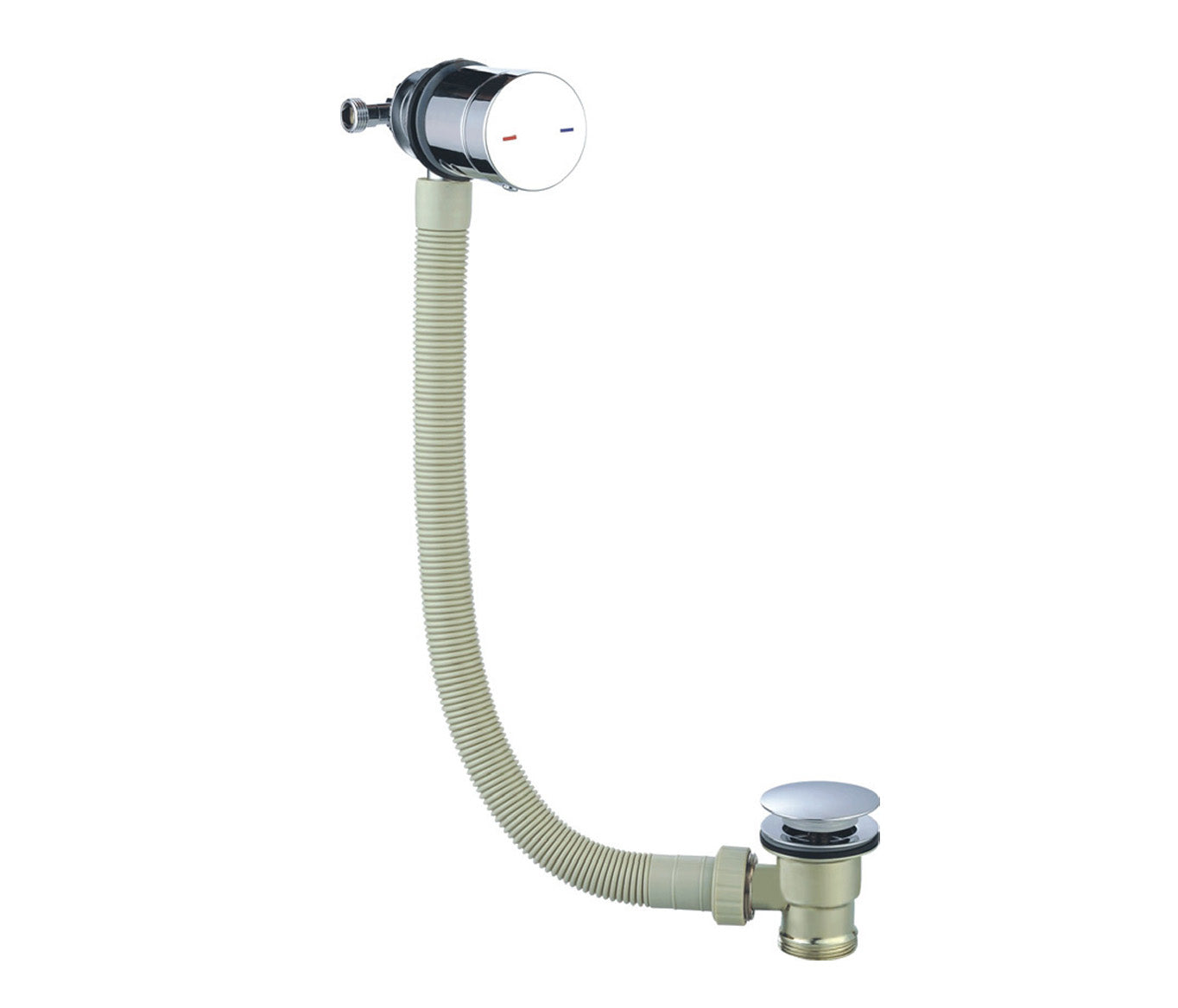 Temperature control exofil click clack bath waste with overflow filler -chrome