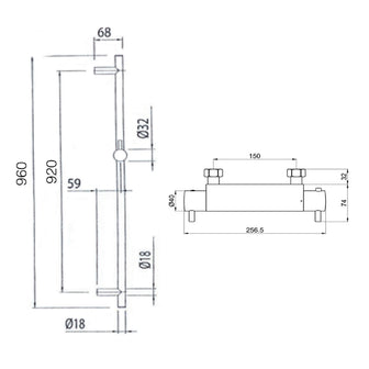 Shower Riser Rail Slider with a Thermostatic Shower Mixer Valve Secondary image