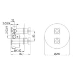  Thermostatic Concealed 2 Outlet Shower Valve - tapron