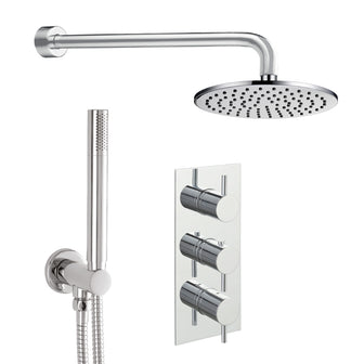 Thermostatic Concealed Shower Mixer, Fixed Showerhead and Handset Main image