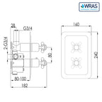 Thermostatic Concealed 1 Outlet Shower Valve - Tapron