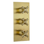 two way concealed thermostatic shower mixer - brushed brass 