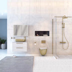 Thermostatic Shower Rigid Riser Kit with Vernet Sensor - Brushed Brass Finish