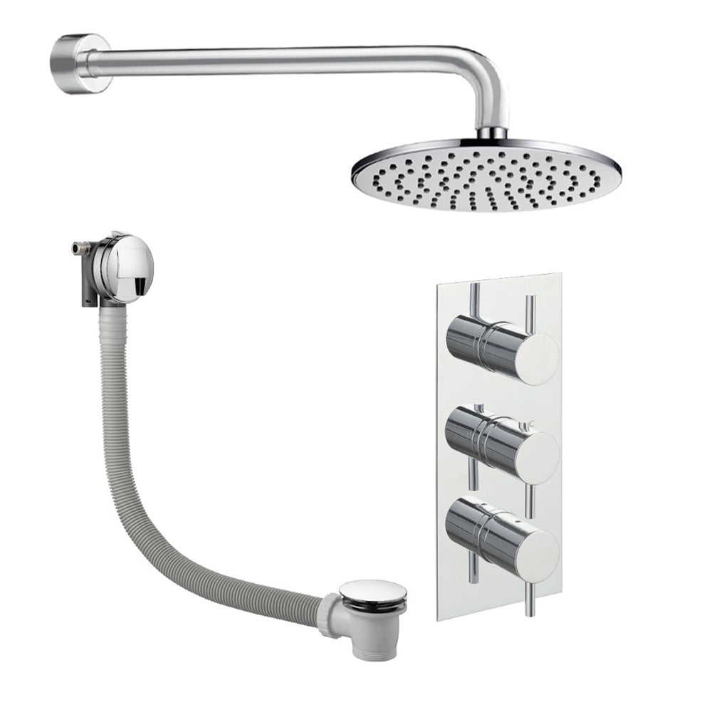 Thermostatic Shower Valve, Overhead Shower and Overflow Bath Filler Main image