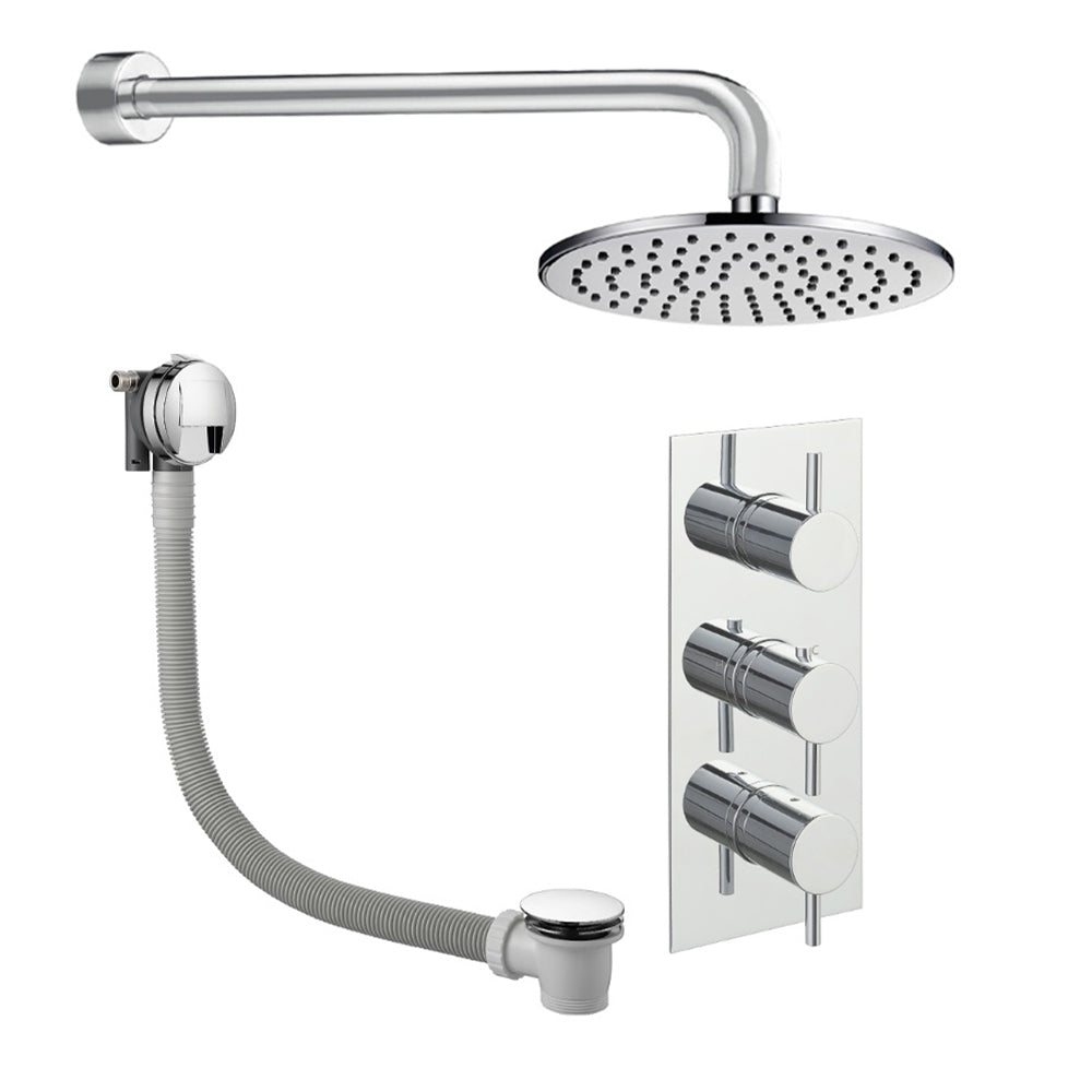 Thermostatic Shower Valve, Overhead Shower and Overflow Bath Filler