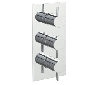 Chrome 2-Outlet Concealed Thermostatic Shower Valve - Vertical Secondary image