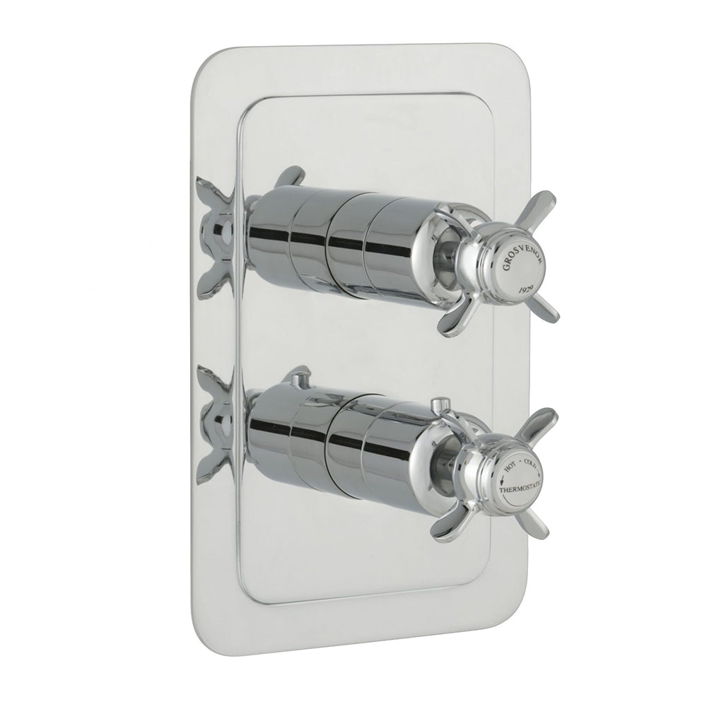 Traditional Single Outlet Thermostatic Shower Valve - Chrome 