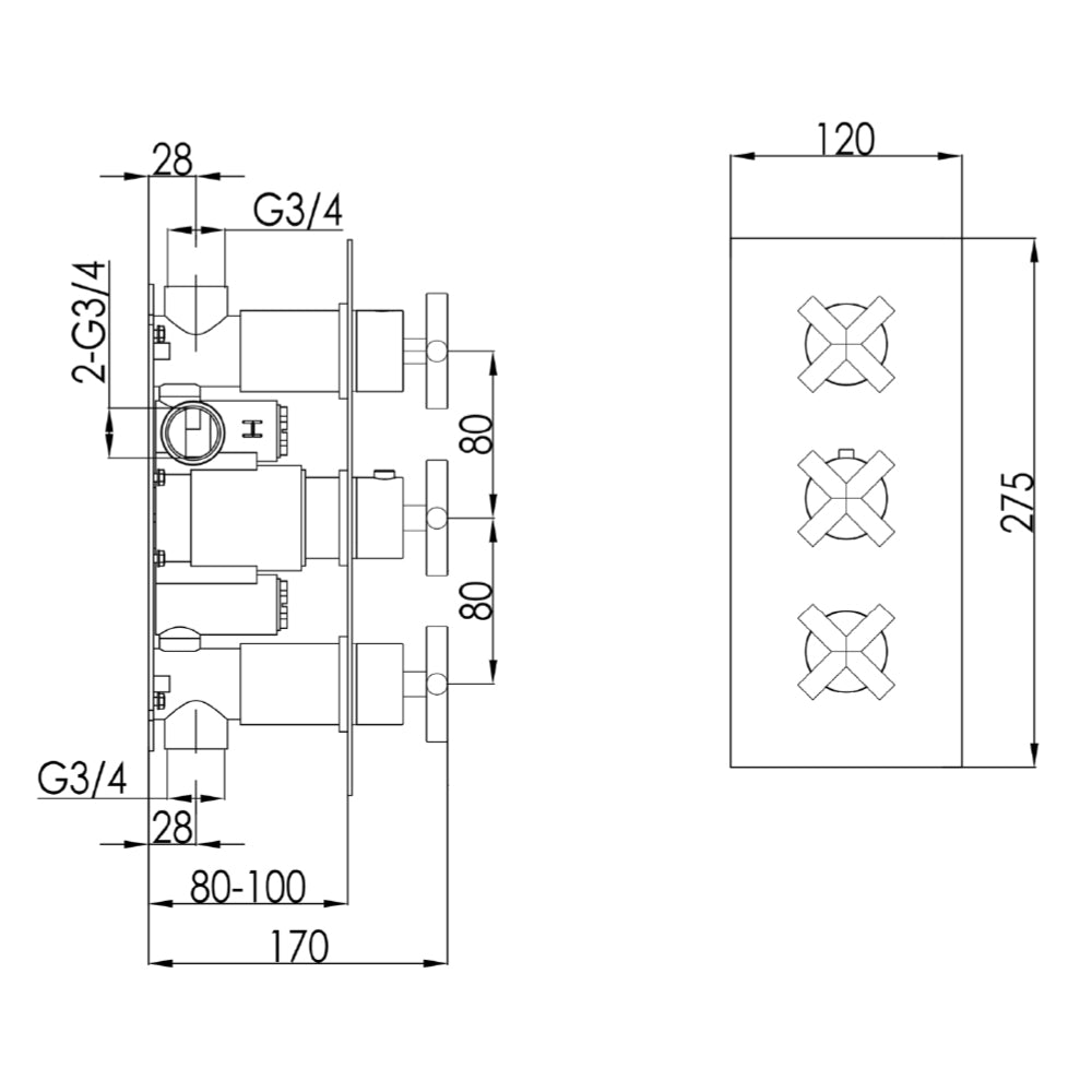 thermostatic shower valve