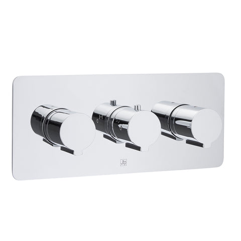 Thermostatic Concealed 2 Outlet Shower Valve, Horizontal