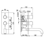 shower mixer valve Technical Drawing