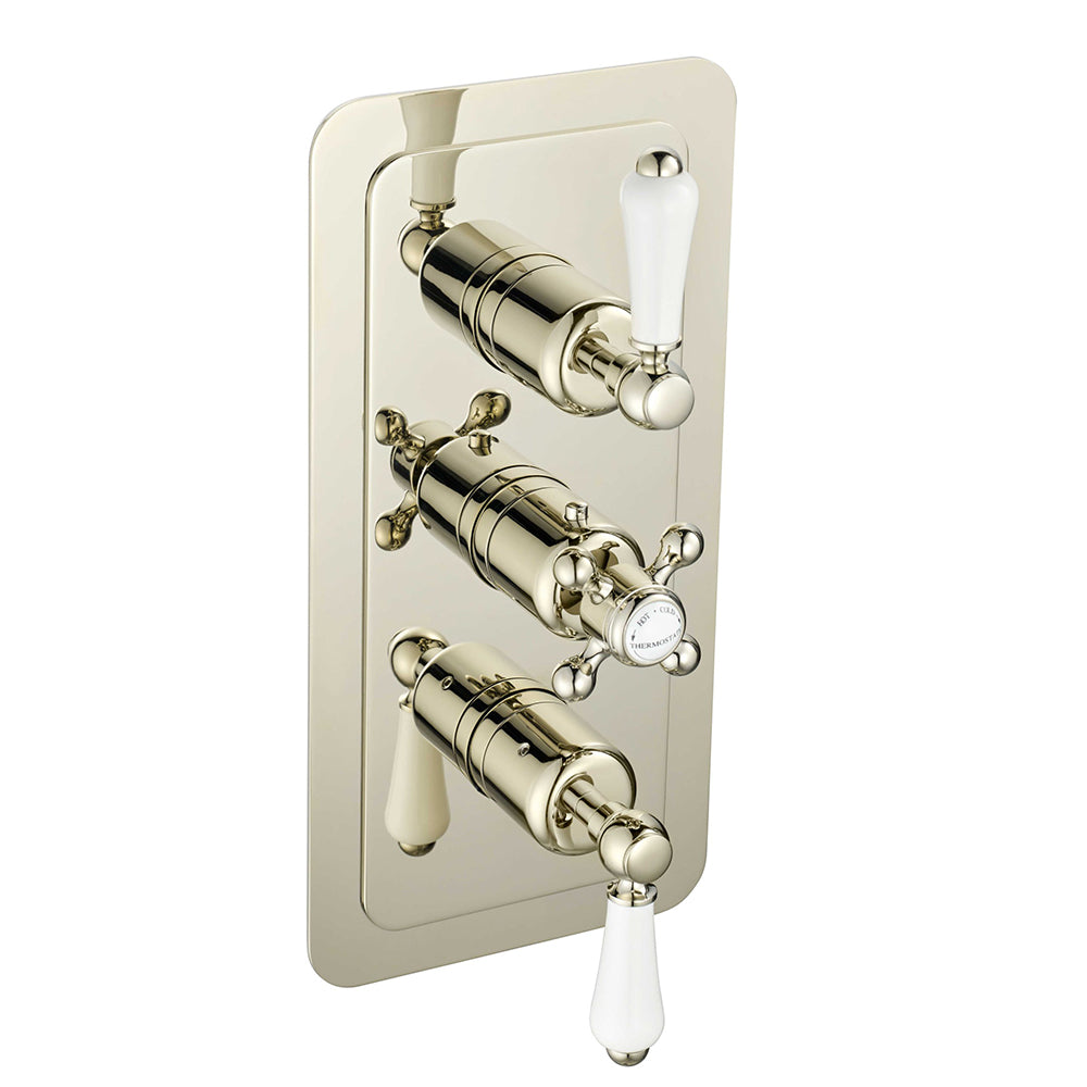 Concealed Thermostatic Shower Valve 3 Outlet-Brushed Nickel