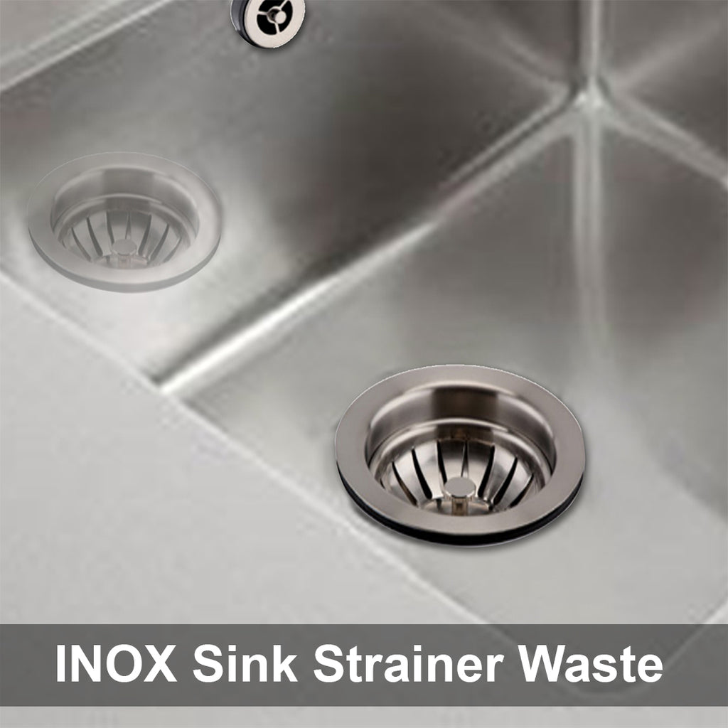 Sink Strainer Waste with Overflow Pipe and Cover Inox - 90mm [BSR201INOX]
