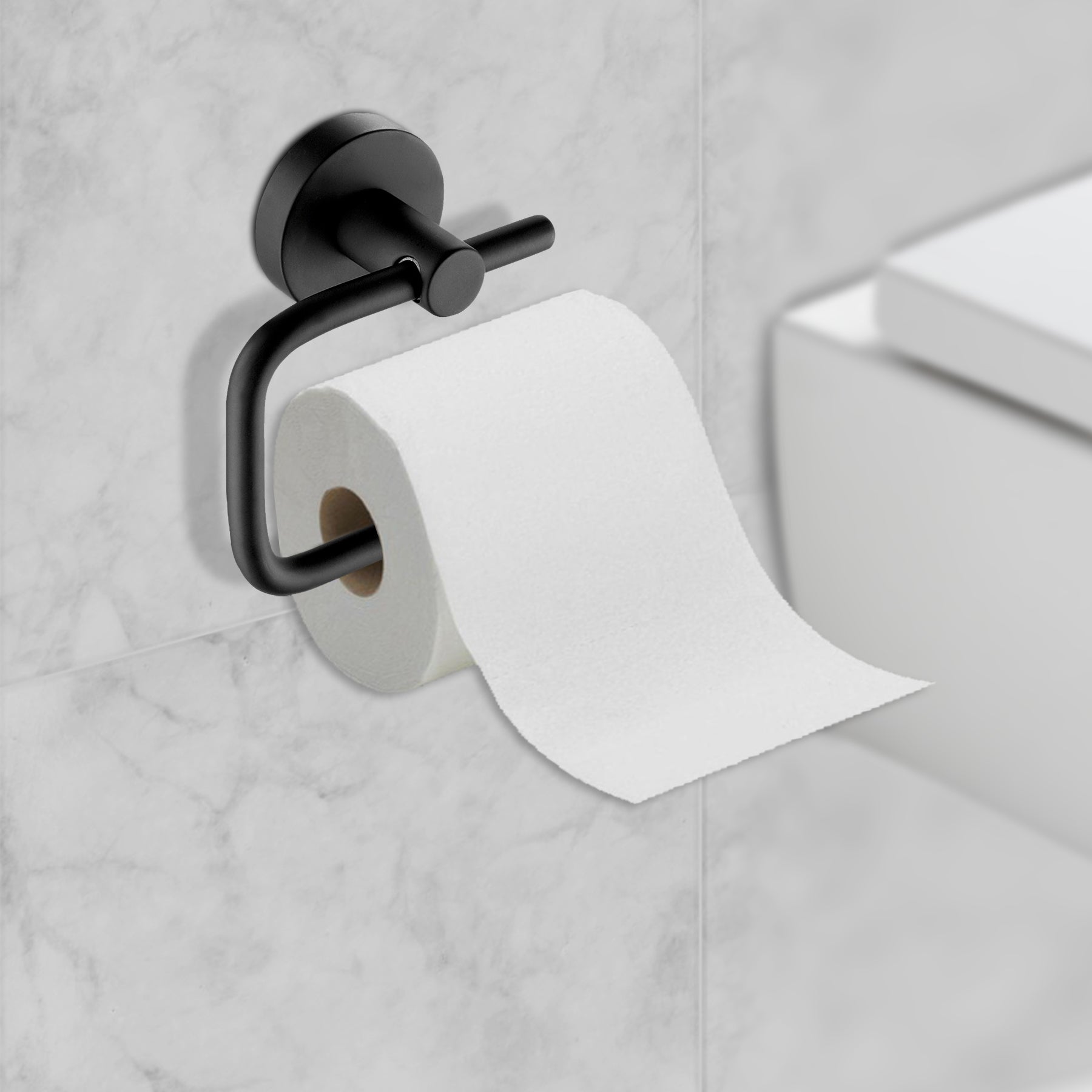 Black Toilet Roll Holder - Matt Finish