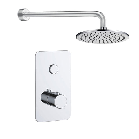 Hugo 1 Outlet Touch Thermostat with Overhead Shower | tapron.co.uk