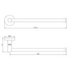 Gold Towel Rail 300mm technical drawing