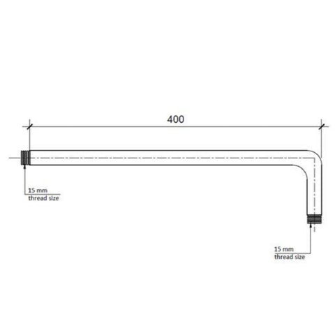 Traditional Shower Arm For Overhead Showers Technical Drawing