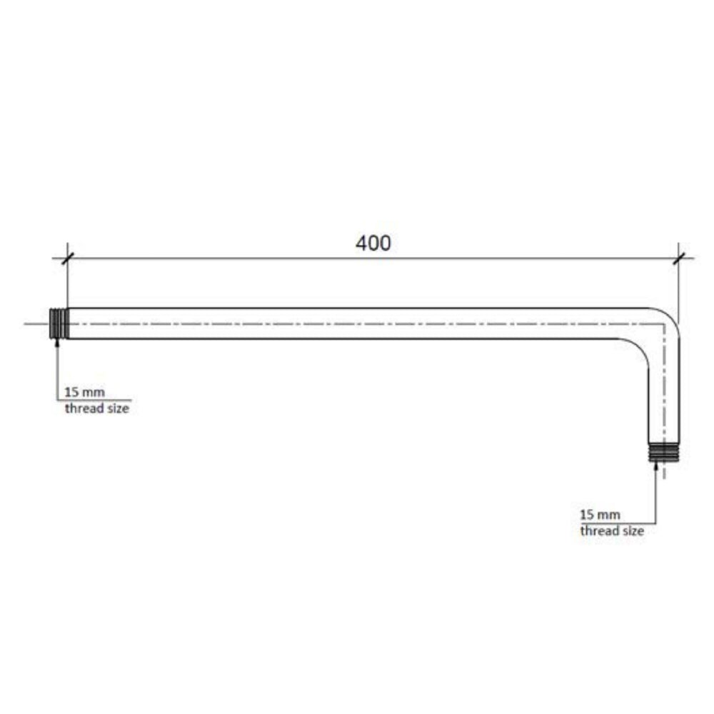 Traditional Shower Head Arm Technical Drowing