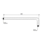 Traditional Shower Head Arm Technical Drowing