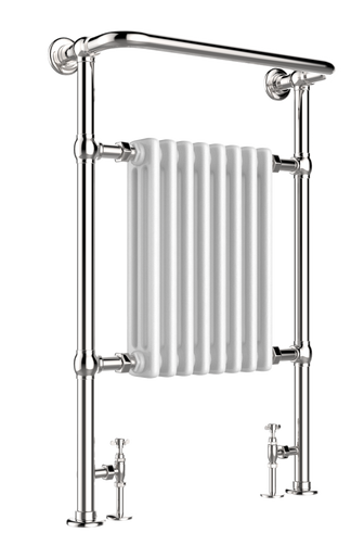 Traditional Towel Radiator with Overhanging Rail - Chrome 963mm x 673mm Secondary image