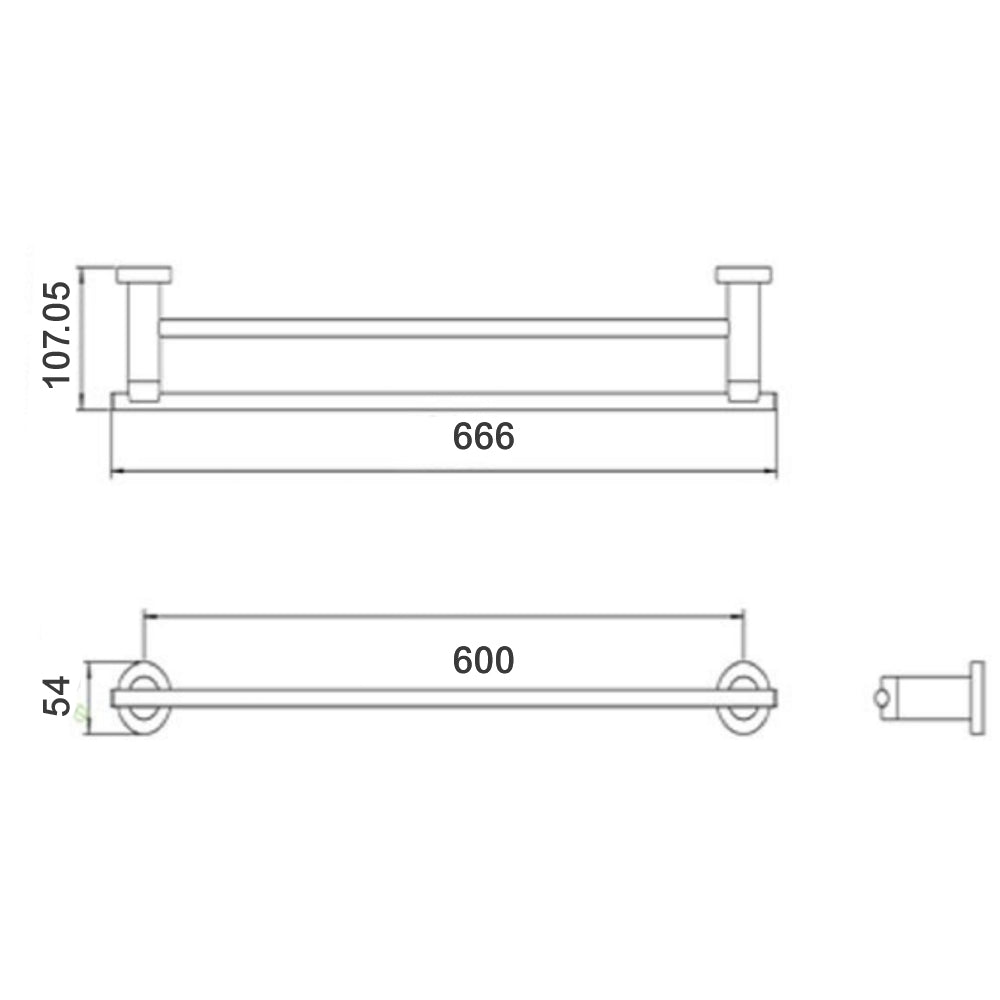 Technical Drawing chrome grab rails Tapron