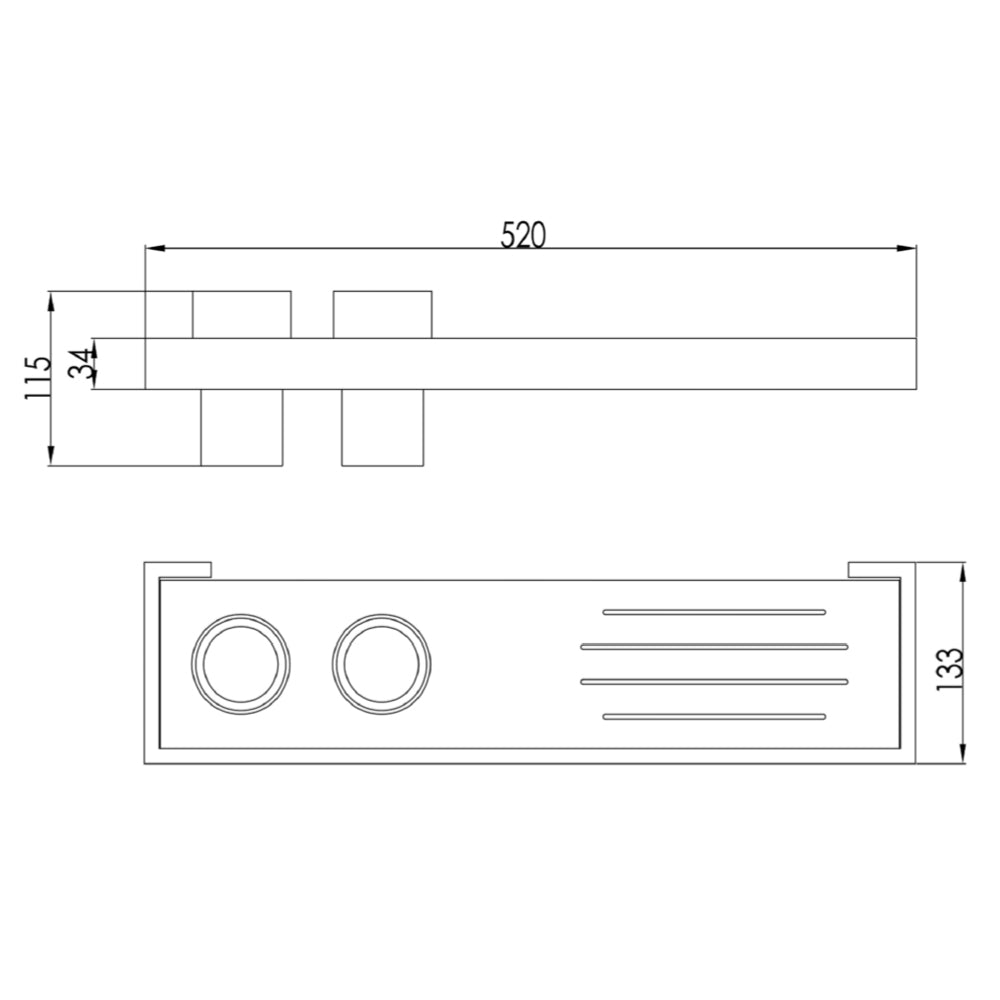 twin holder with shelf technical shelf