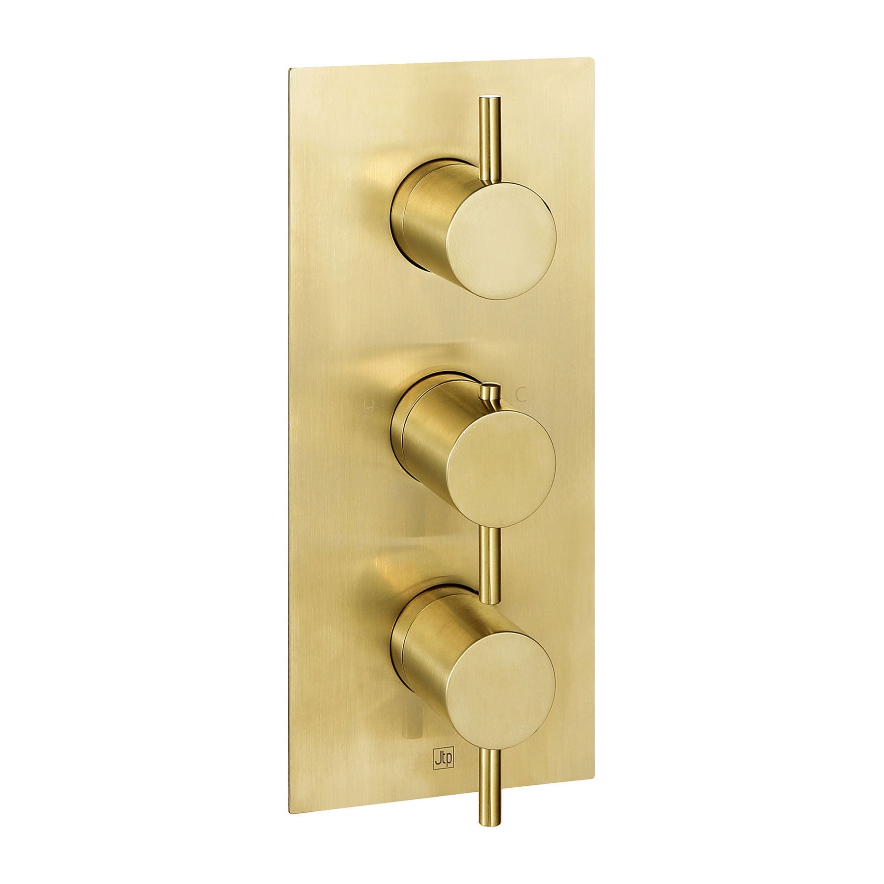 VOS 2 Outlet Concealed Thermostatic Bath & Shower Valve - Brushed Brass Finish[23690ABBR]