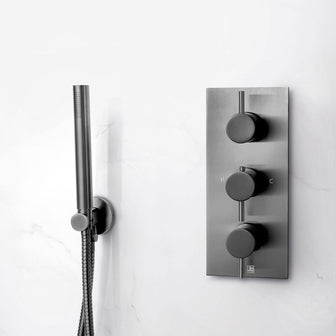 Brushed Black 2 Outlet Thermostatic Concealed Valve Secondary image