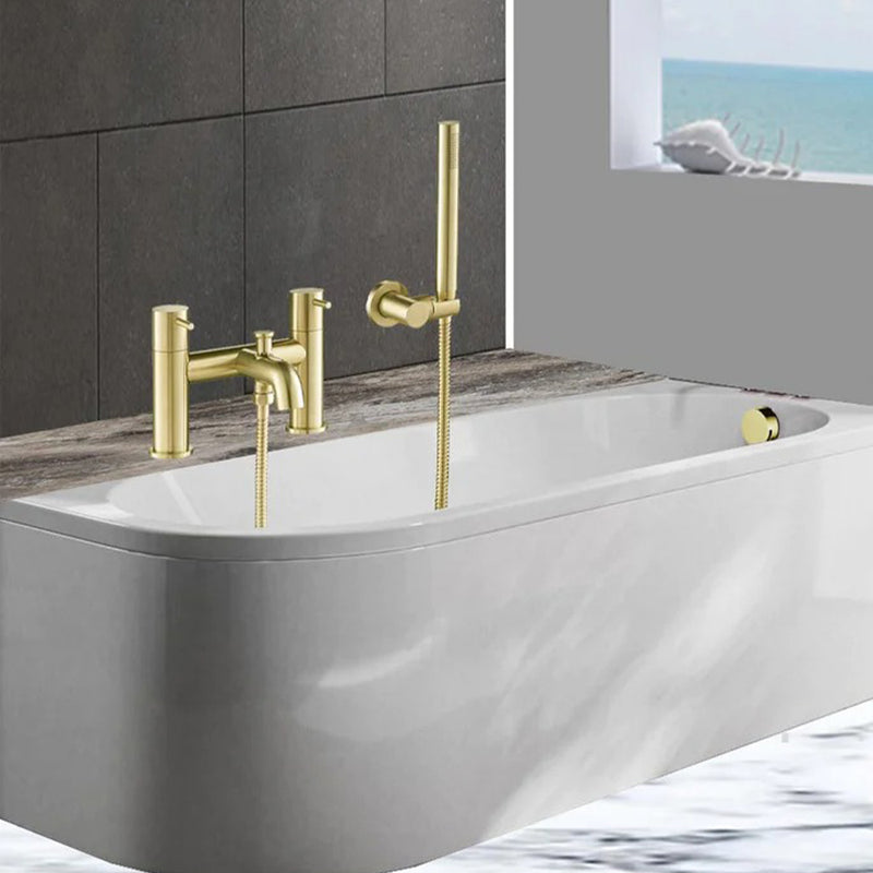 Striking Gold Pullout Shower Handle with Overflow Waste Drainer Suitable for Use with Manual and Thermostatic Shower Valves