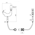 Technical Drawing shower head and hose