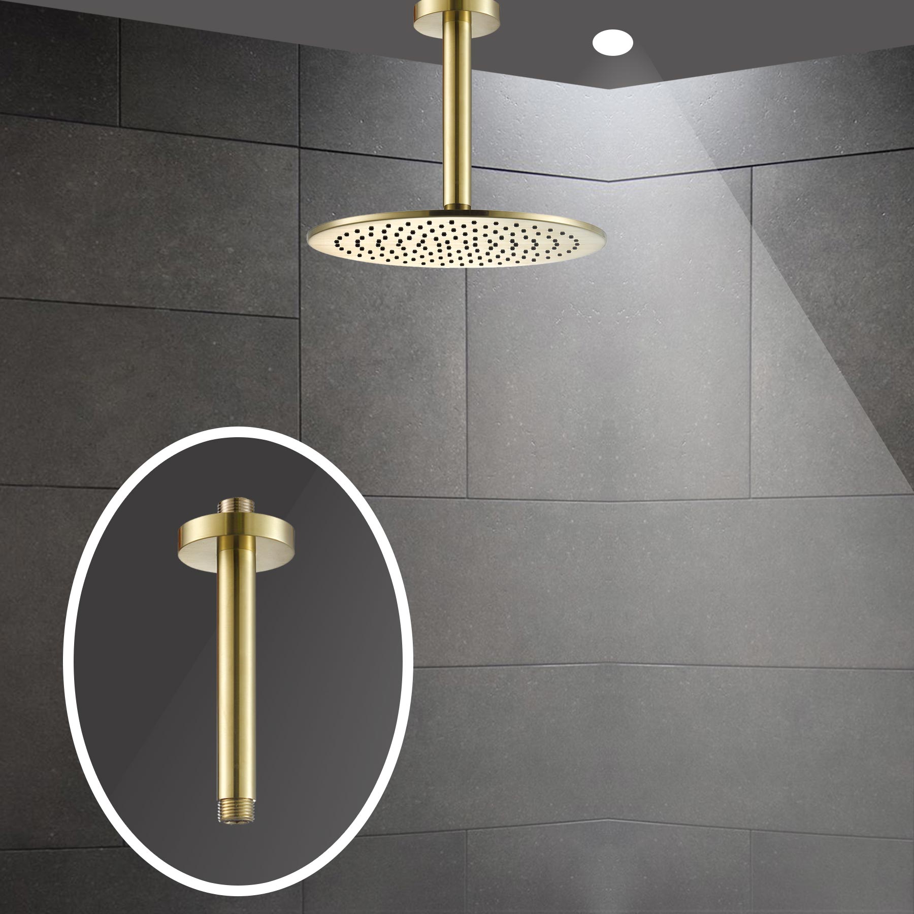 Round Fixed Ceiling Shower Arm For Overhead Showers