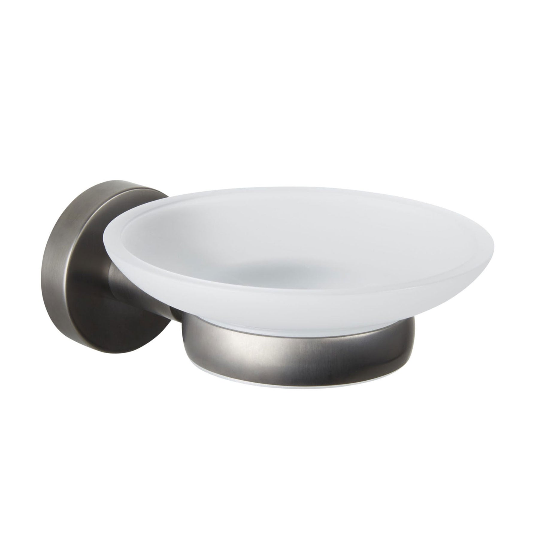 Soap Dish With Glass Brushed Black -  tapron