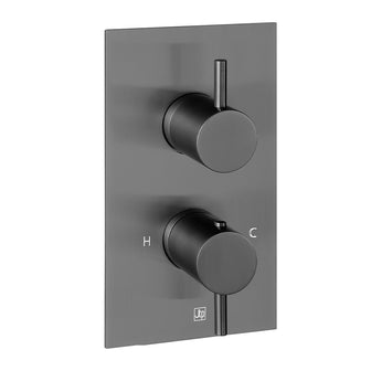 Two Outlet Thermostatic Concealed Shower Valve Brushed Black  Main image