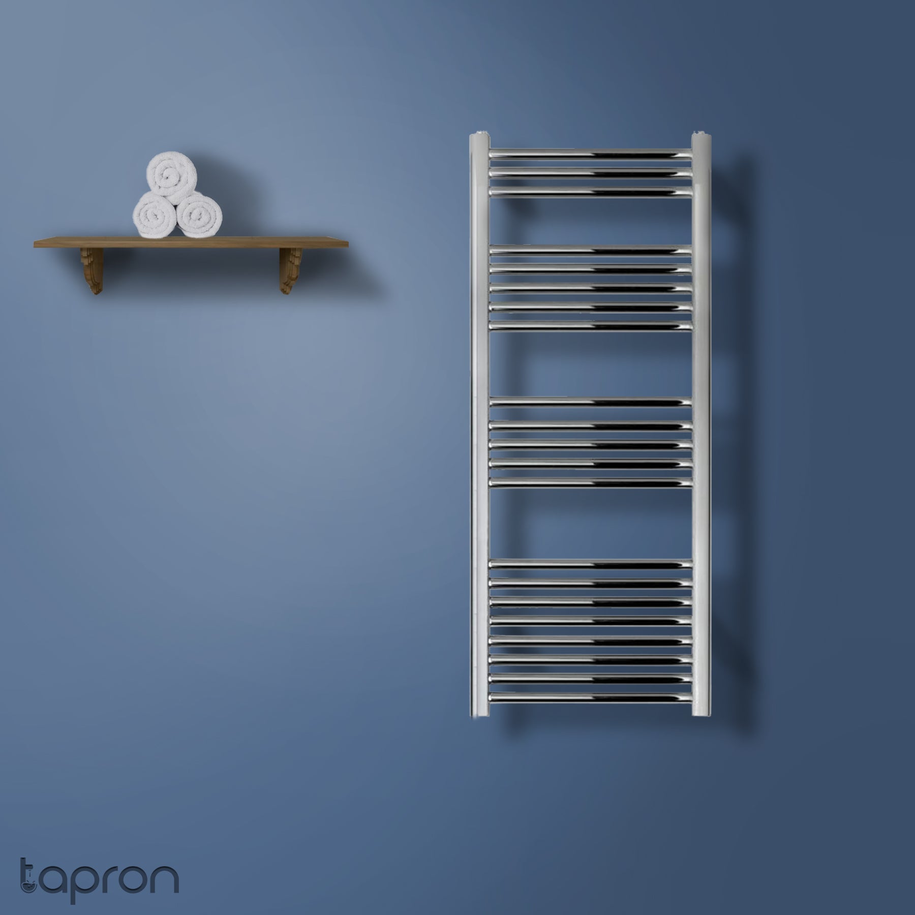 Dual Fuel Chrome Heated Towel Rail - 1200mm X 500mm