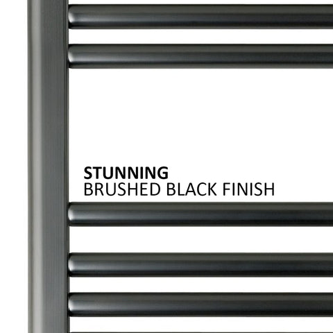 black heated towel rail