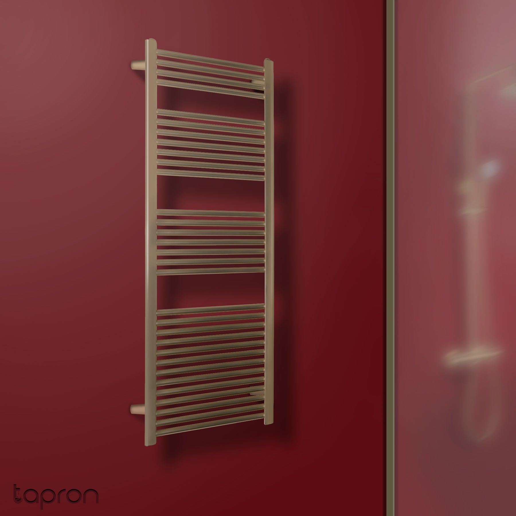 Gold Heated Towel Rail 1600mm X 500mm - Brushed Brass Finish
