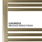 brushed brass heated towel rail 