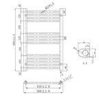Technical Drawing  brushed brass towel rail radiator