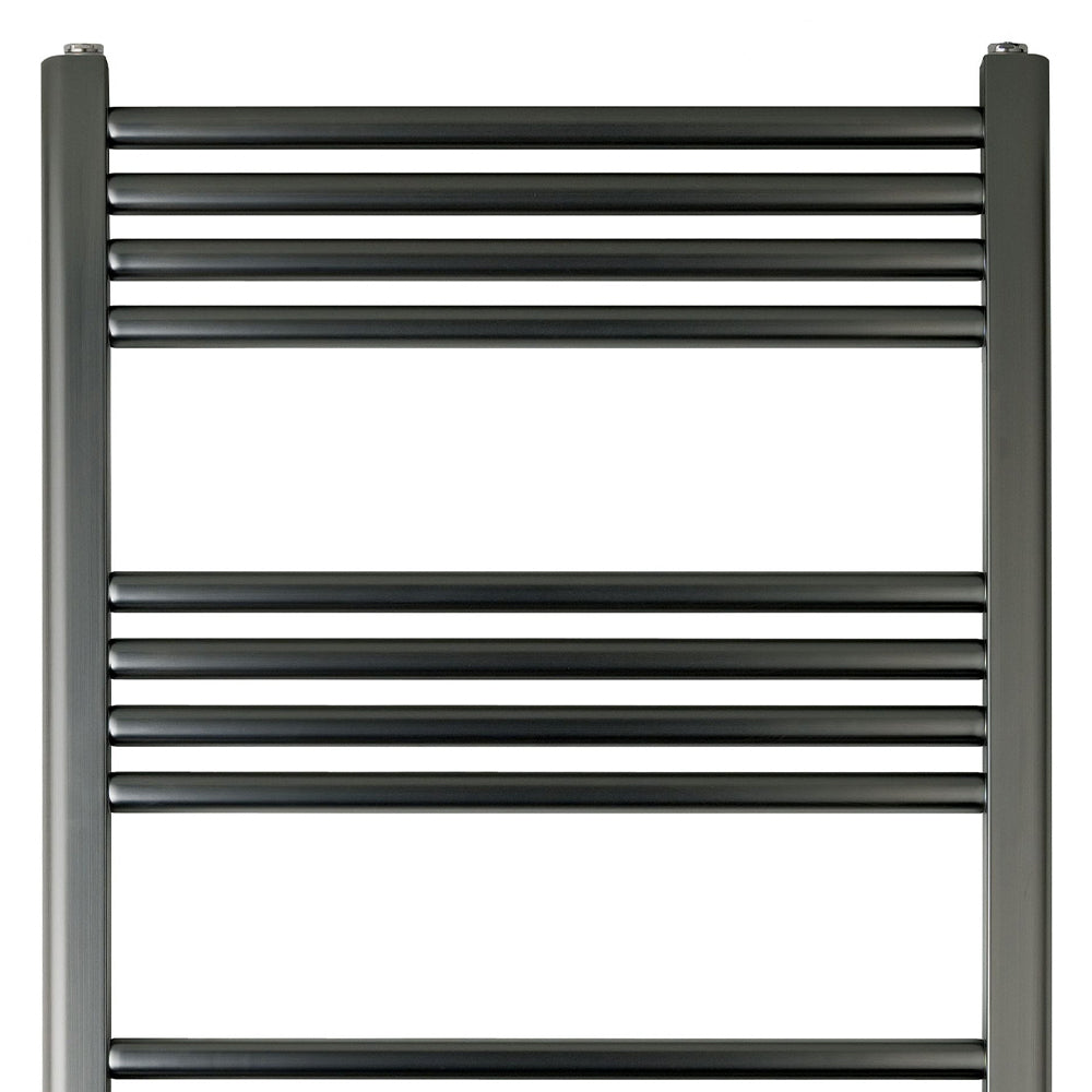 Straight Black Heated Towel Rail 800mm x 600mm - Brushed Black Secondary image