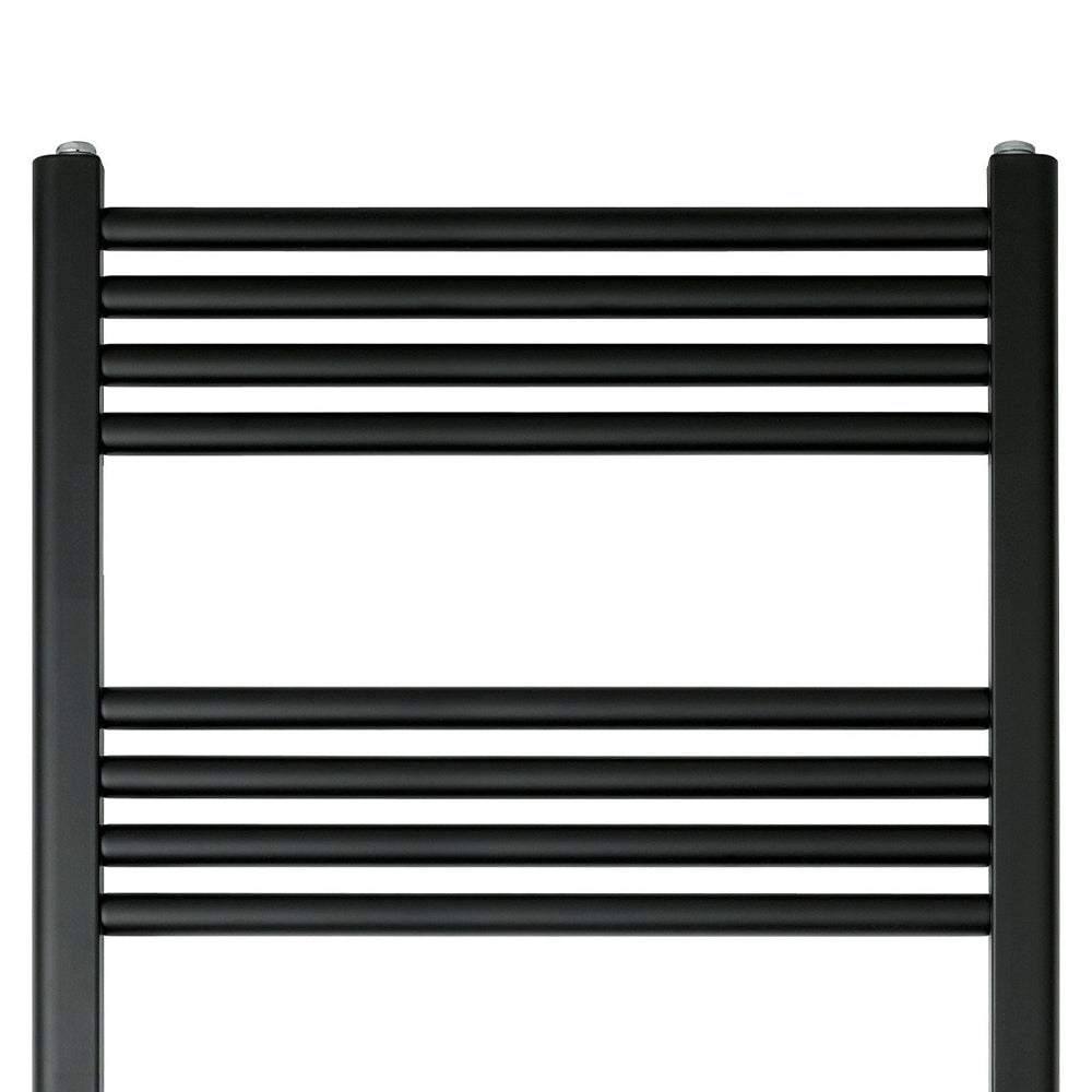 black dual fuel towel rail