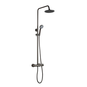2 Outlet Thermostatic Exposed Rigid Riser Shower Kit - Matt Black Secondary image