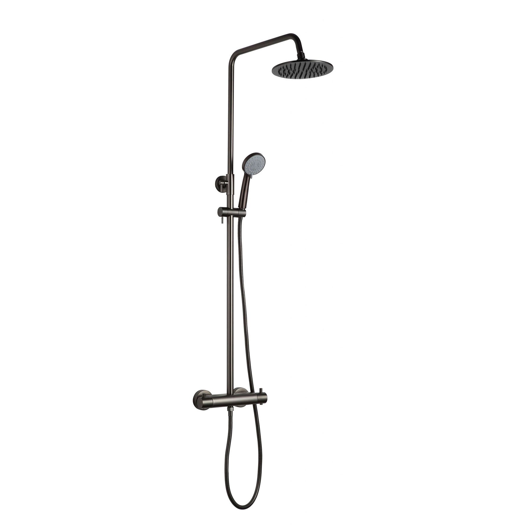 Thermostatic Shower Set with 2 Outlets - Matt Black