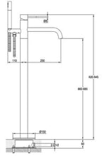 floor standing bath tap with shower attachment 