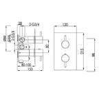 thermostatic shower valve Technical Drawing