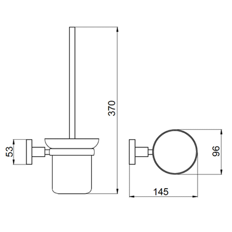 Toilet Brush Holder Technical Drawing -tapron
